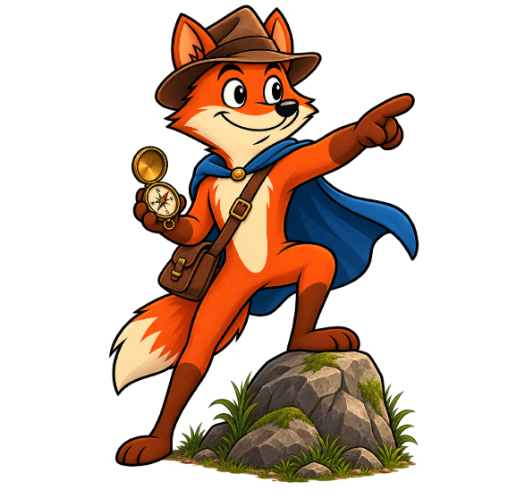 Unser Fuchs als Abenteurer, der neue Herausforderungen sucht